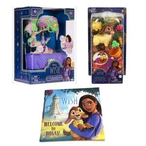 Disney Asha's Musical Wishing Keepsake Box / Valentino & Star Figures / Book